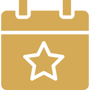 Calendar icon with a star symbol.