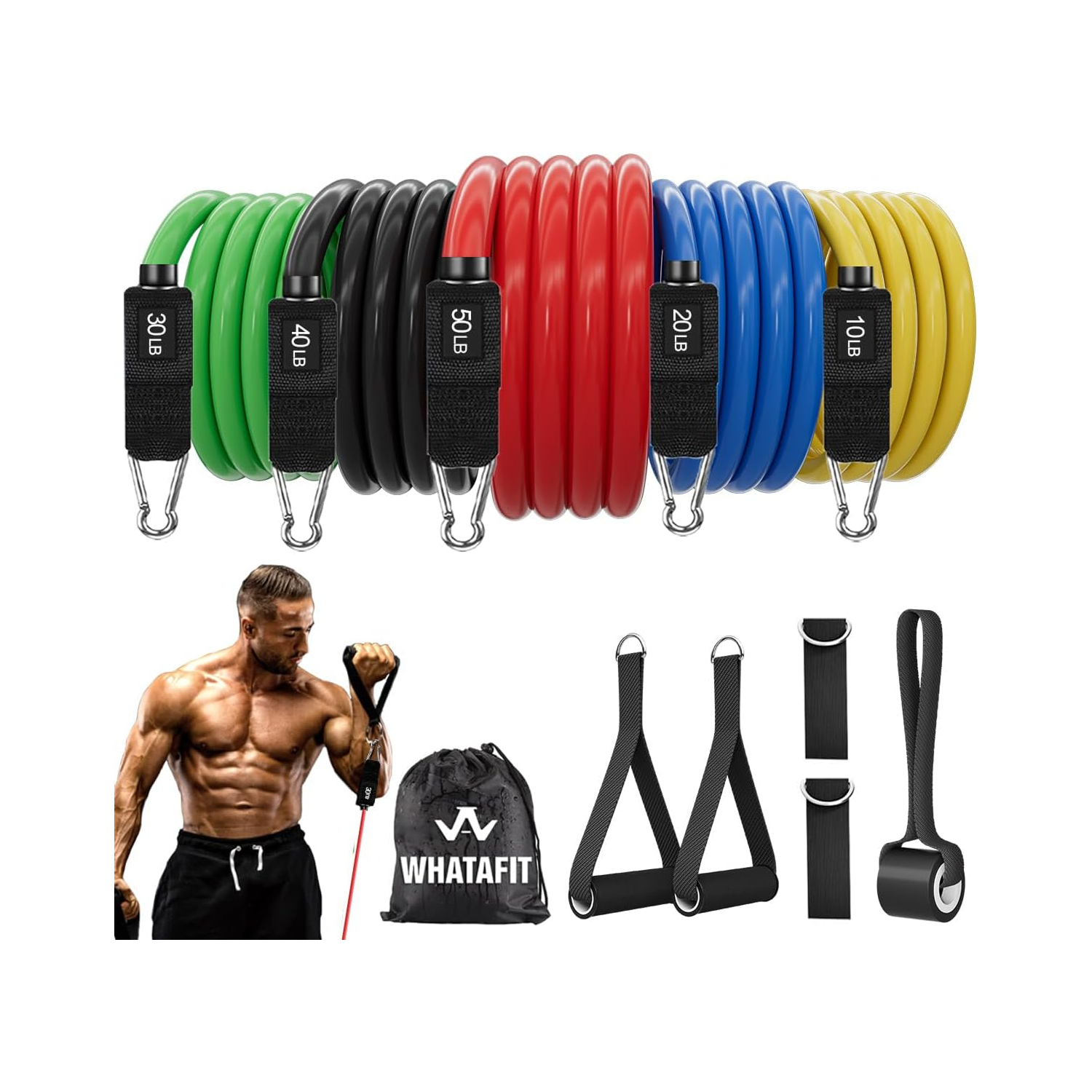 WHATAFIT Resistance Bands with Handles
