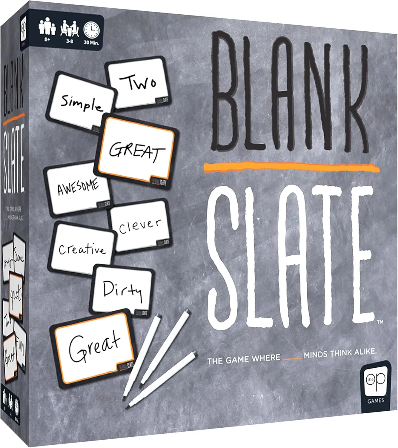 Box of the board game Blank Slate, which is a fun and educational game for kids
