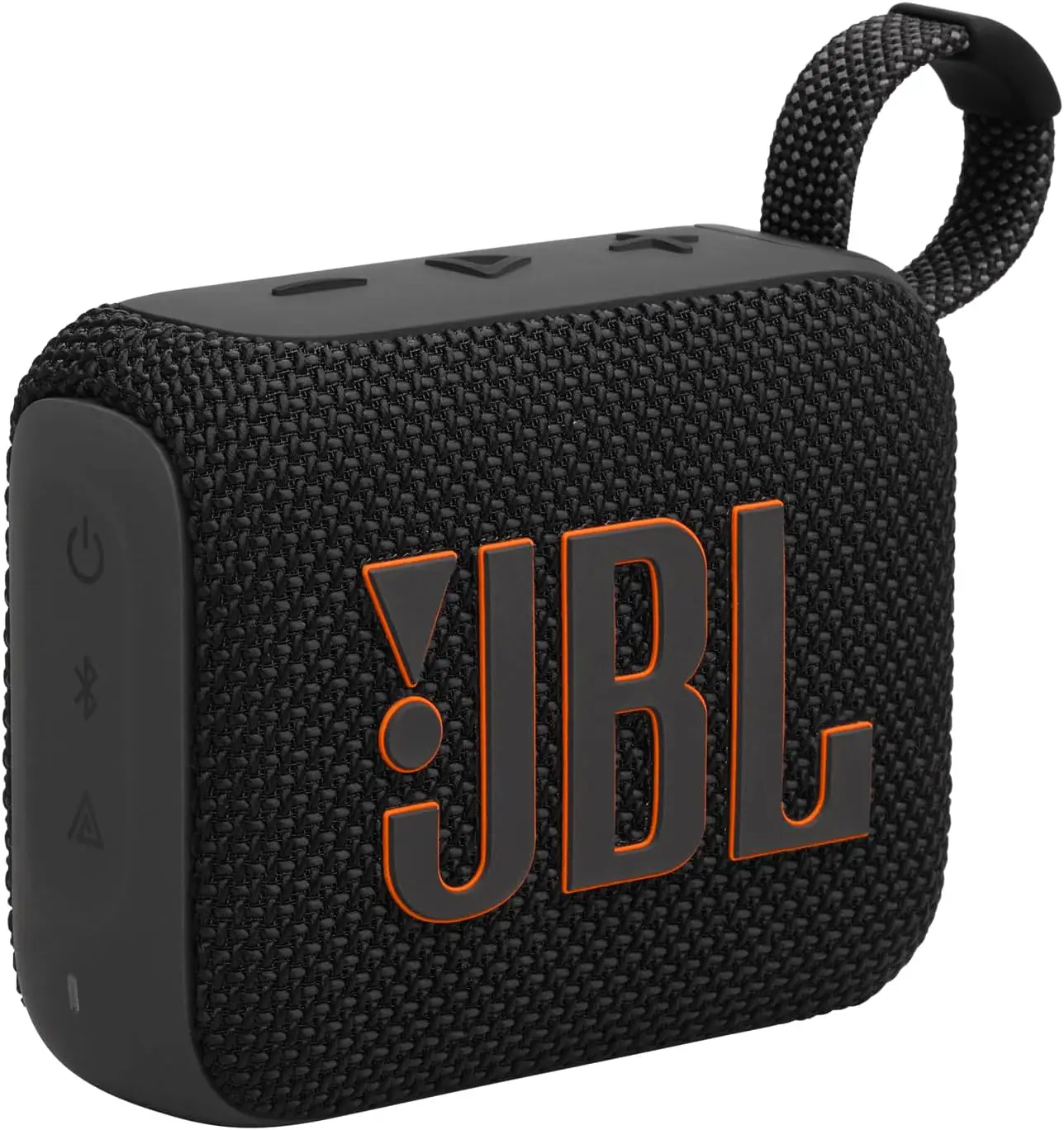Black JBL Go 2 with white background